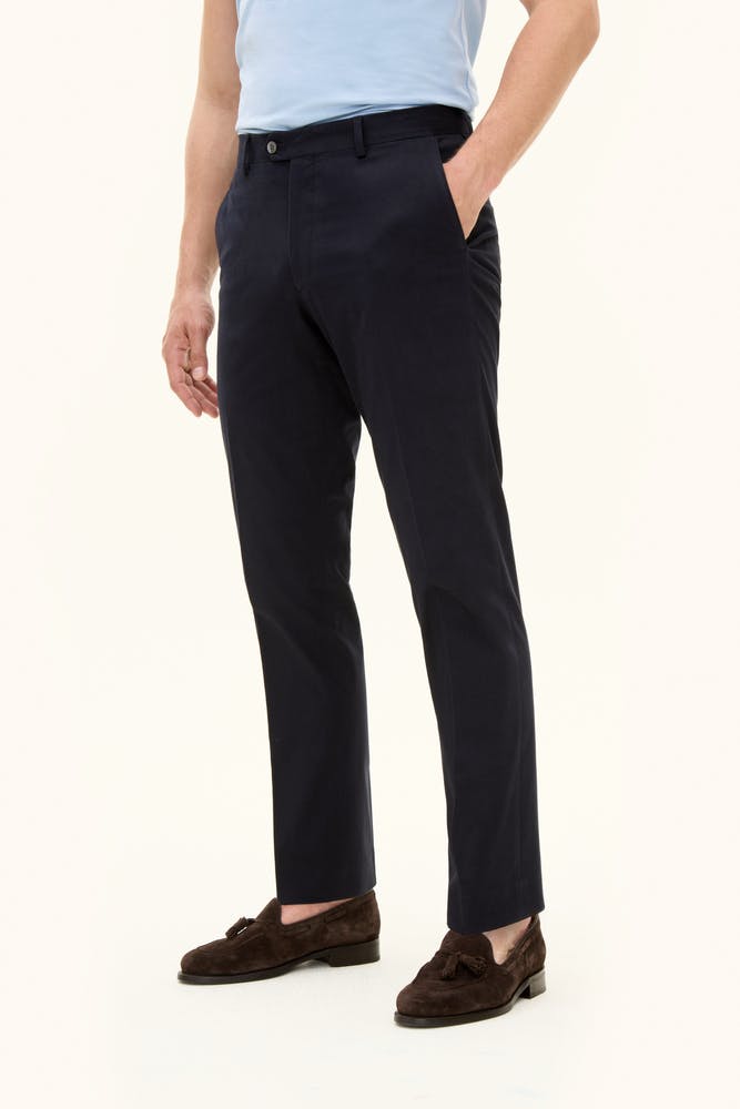 Regular Fit Cotton Stretch Trousers