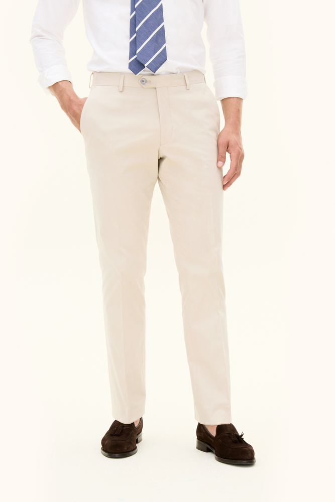 Regular Fit  Cotton Stretch Trousers