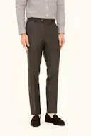 Regular Fit Structured Wool Trousers