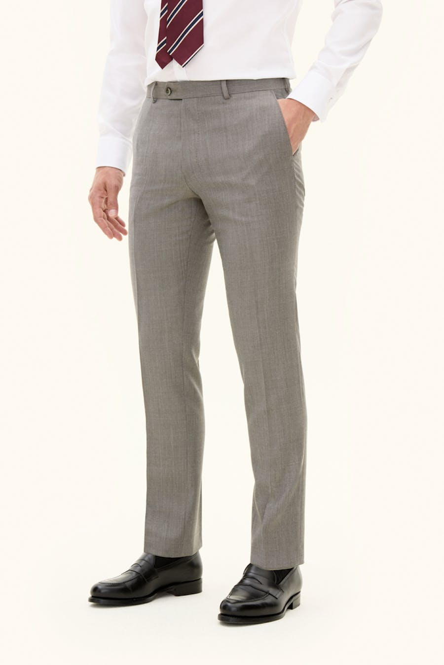 Regular Fit Structured Wool Trousers