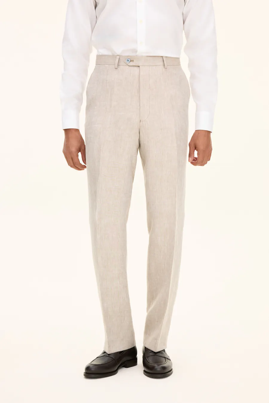 Regular Fit Linnebyxor Hög Midja