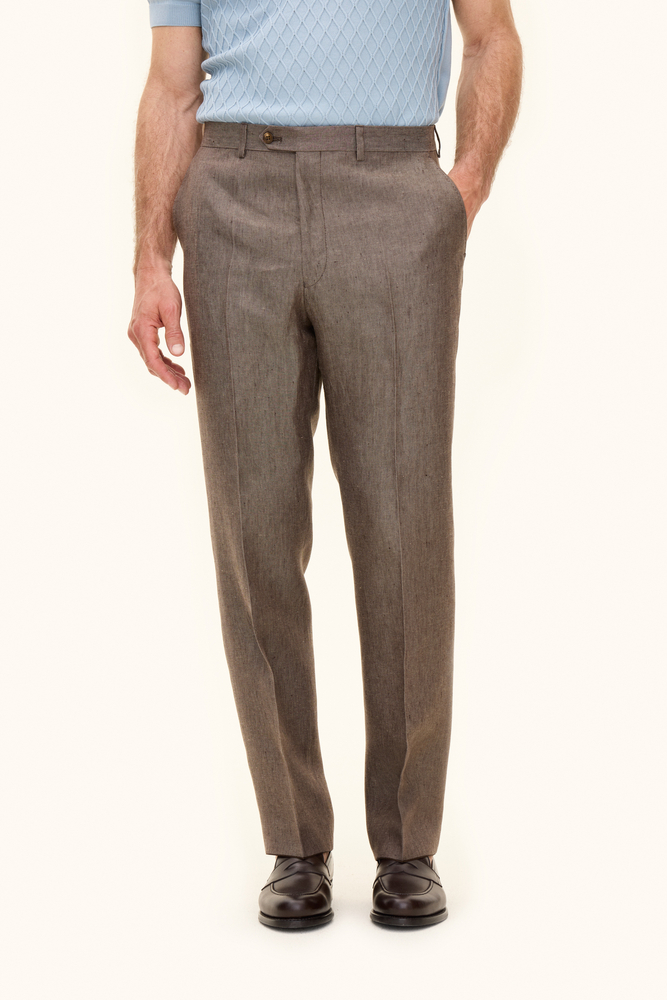 Regular Fit Linnebyxor Hög Midja