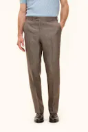 Regular Fit Højtaljet Hør Bukser