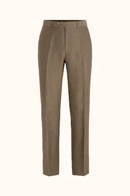 Regular Fit High Waist Linen Trousers