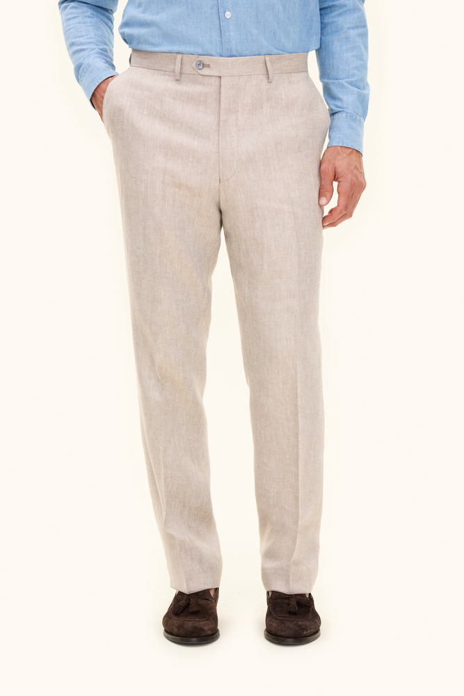 Regular Fit Linnebyxor Hög Midja