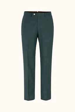 Regular Fit High Waist Linen Twill Trousers