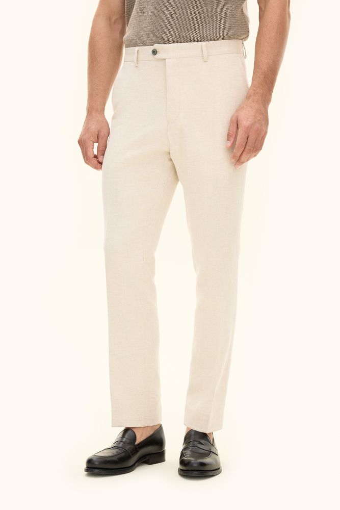 Regular Fit Linnebyxor Hög Midja