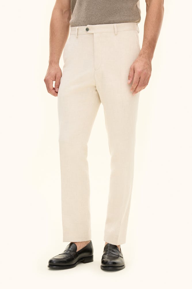 Regular Fit Linnebyxor Hög Midja