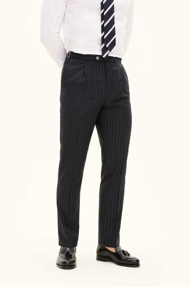 Regular Fit High Waist Pinstripe Trousers