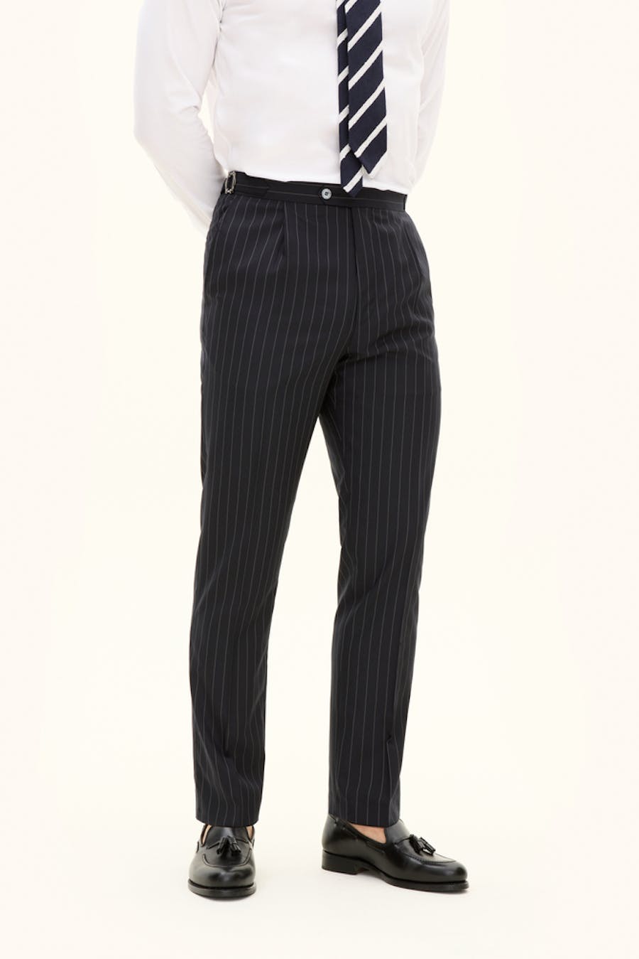 Regular Fit High Waist Pinstripe Trousers