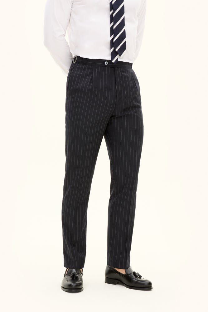 Regular Fit High Waist Pinstripe Trousers