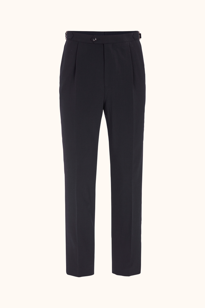 Regular Fit Seersuckerbyxor Hög Midja