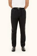 Regular Fit High Waist Garment Dye Linen Trousers