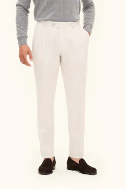 Regular Fit High Waist Garment Dye Linen Trousers