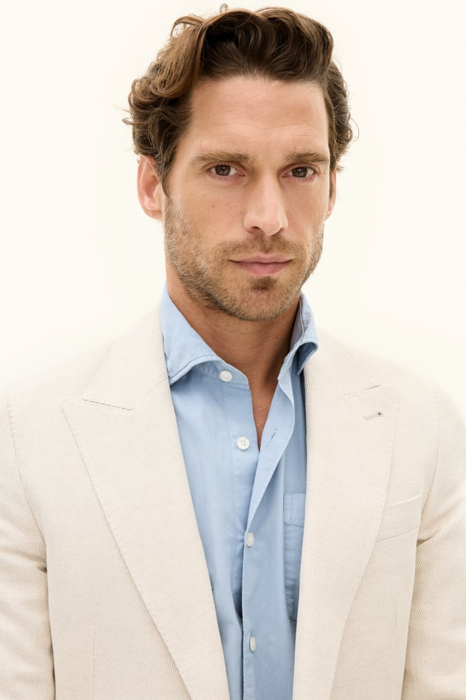 Regular Fit Cotton Linen Twill Blazer