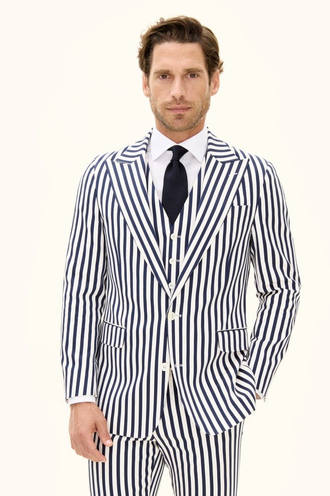 Regular Fit Bomuld Stripe Blazer
