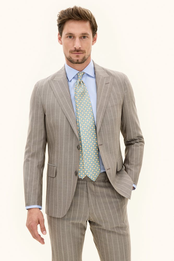 Regular Fit Glatt Stripete Blazer