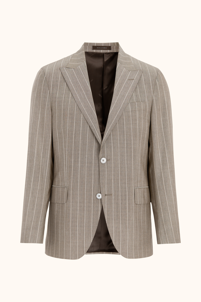 Regular Fit Plain Weave Stripe Blazer