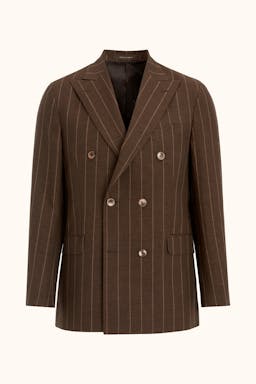 Regular Fit Dobbeltspent Stripete Linblazer