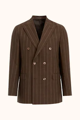 Regular Fit Dobbeltspent Stripete Linblazer