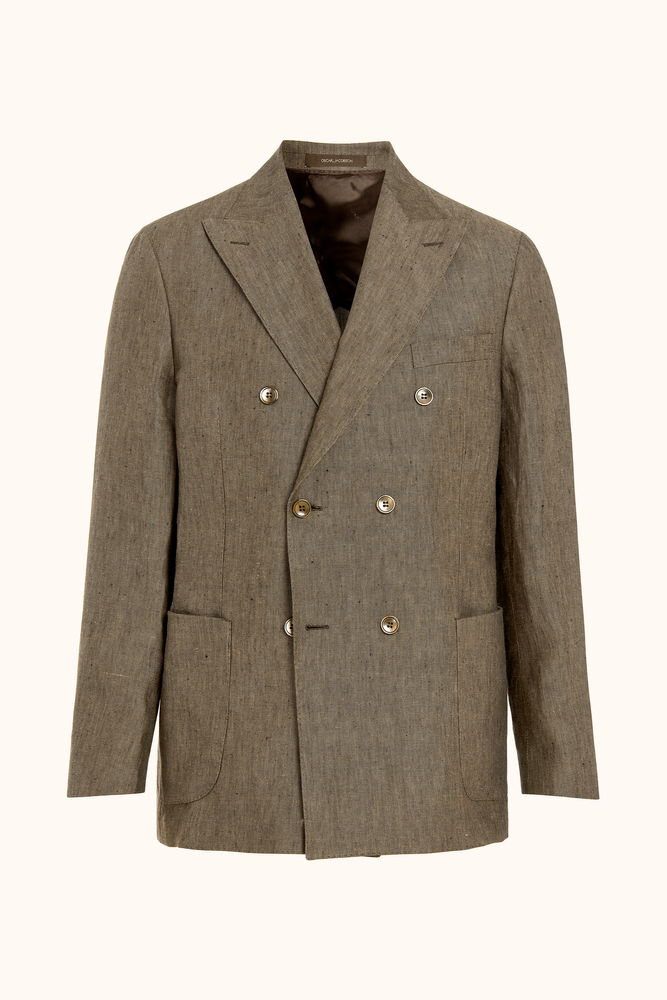 Regular Fit Dobbeltradet Hør Blazer