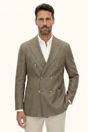 Regular Fit Dobbeltradet Hør Blazer