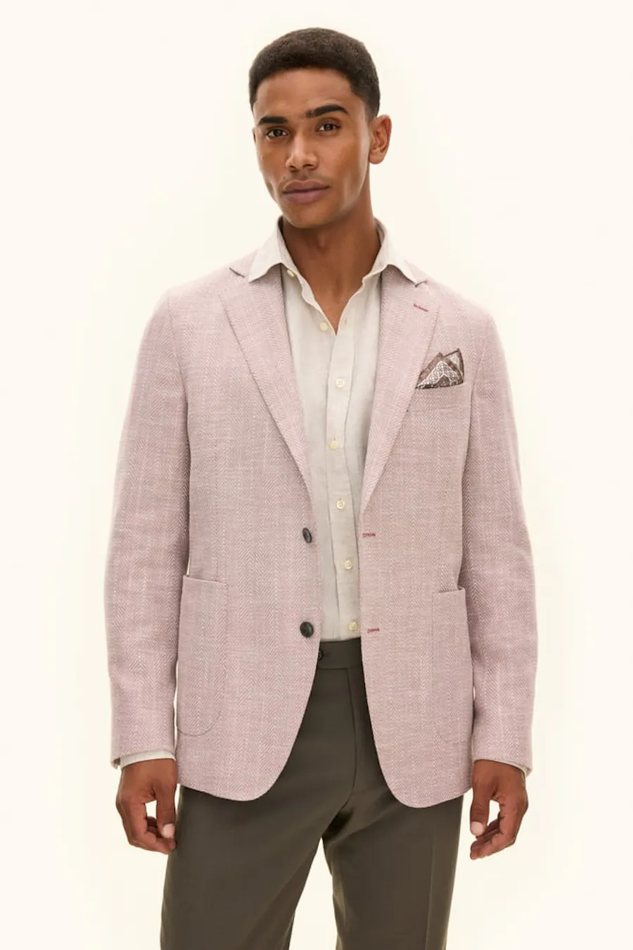 Regular Fit Fiskebensstrukturert Blazer