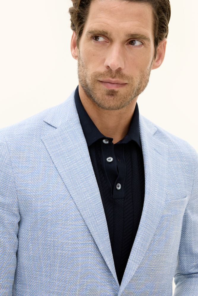 Regular Fit Herringbone struktureret Blazer