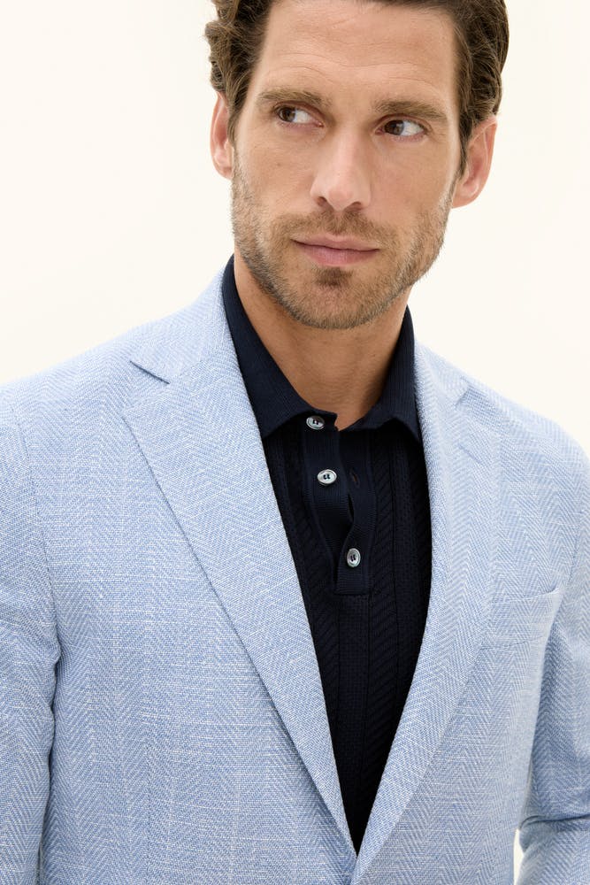 Regular Fit Fiskebensstrukturert Blazer