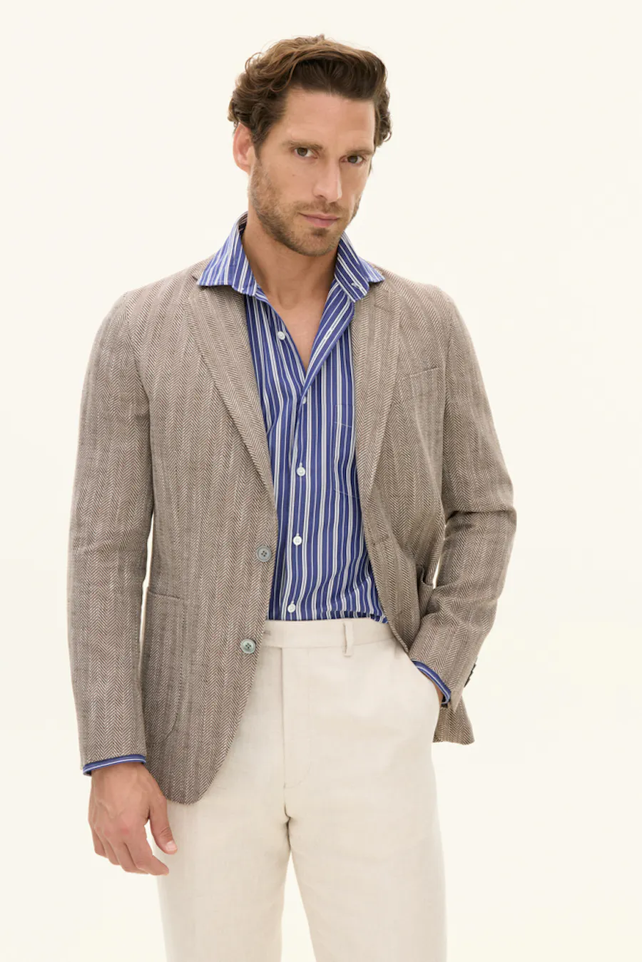 Regular Fit  Fiskebenstrukturert Blazer