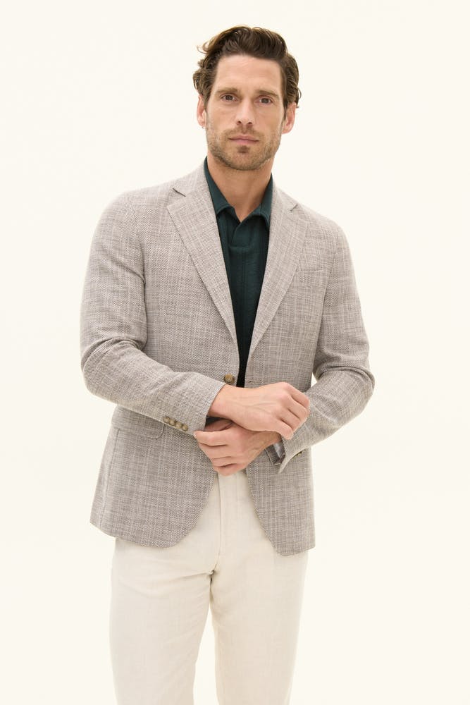 Regular Fit Strukturert Bomullsblazer