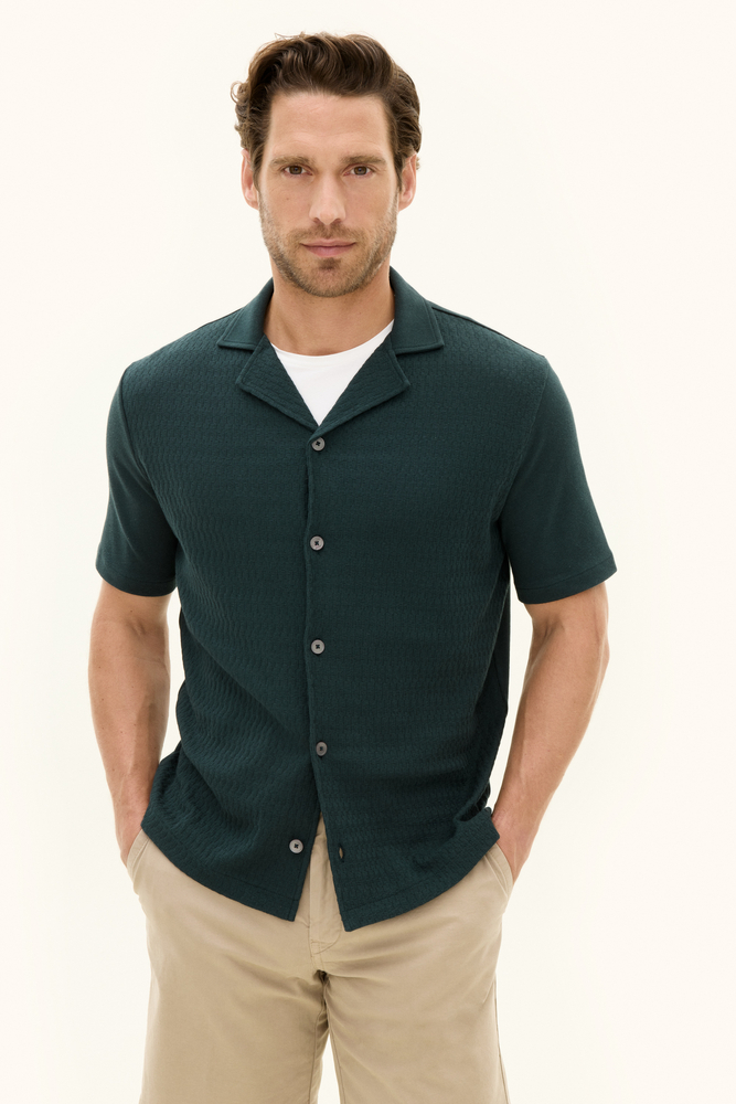 Regular Fit  Structured Knit Shirt