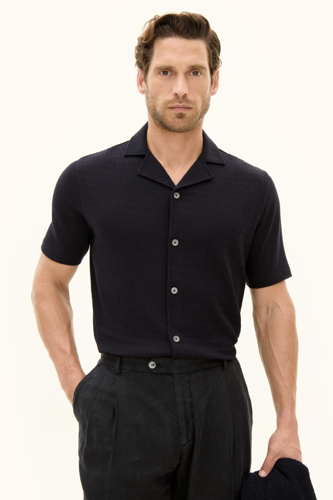 Regular Fit  Structured Knit Shirt