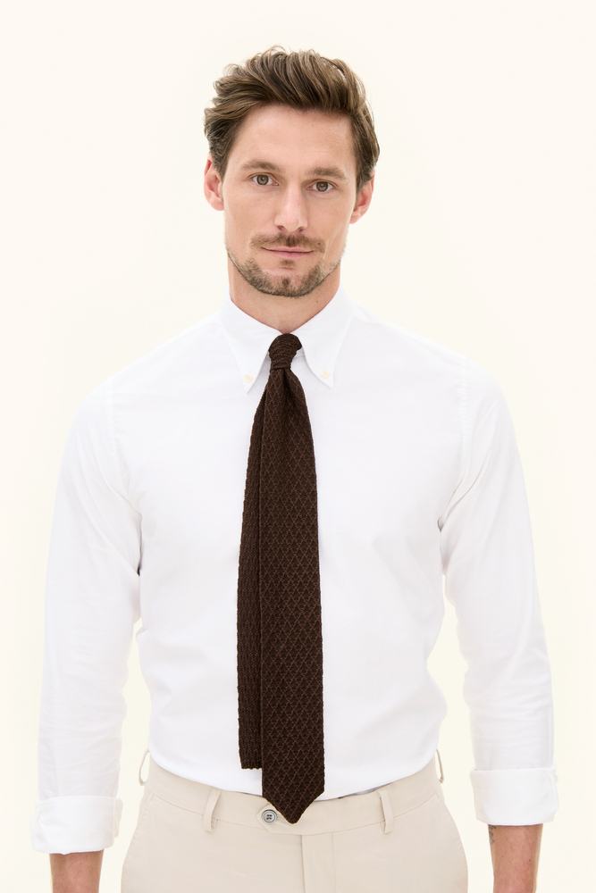 Structured Silk Knitted Tie