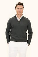 Regular Fit Half Zip Cotton Sweater