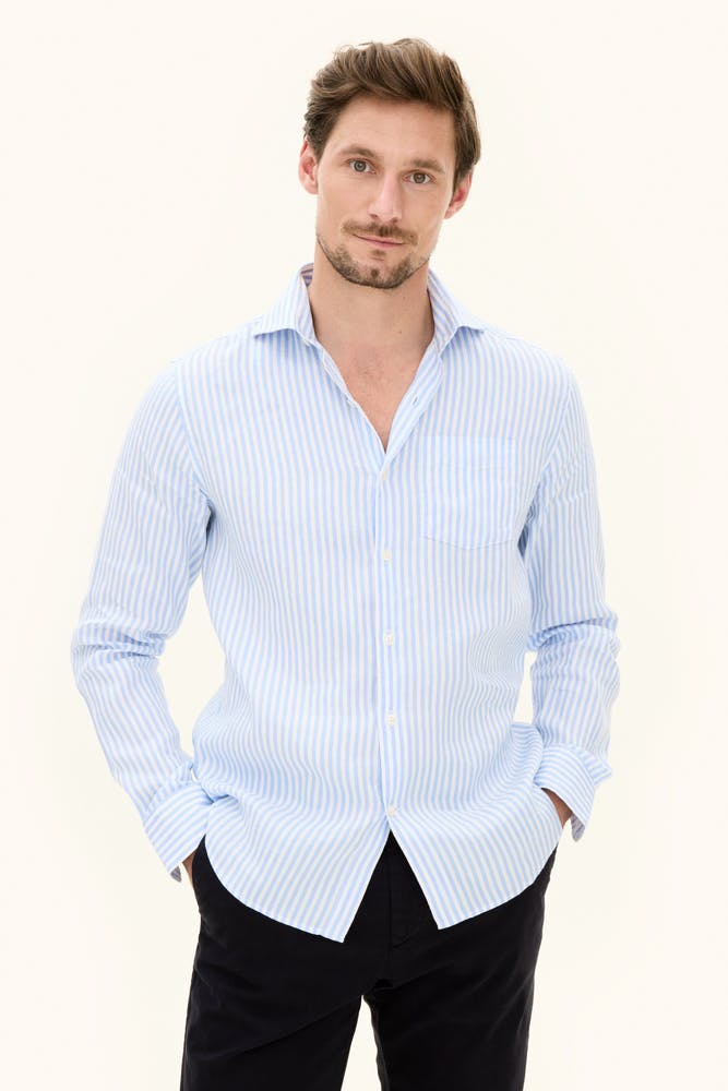 Regular Fit Wide Spread stripe Linskjorte