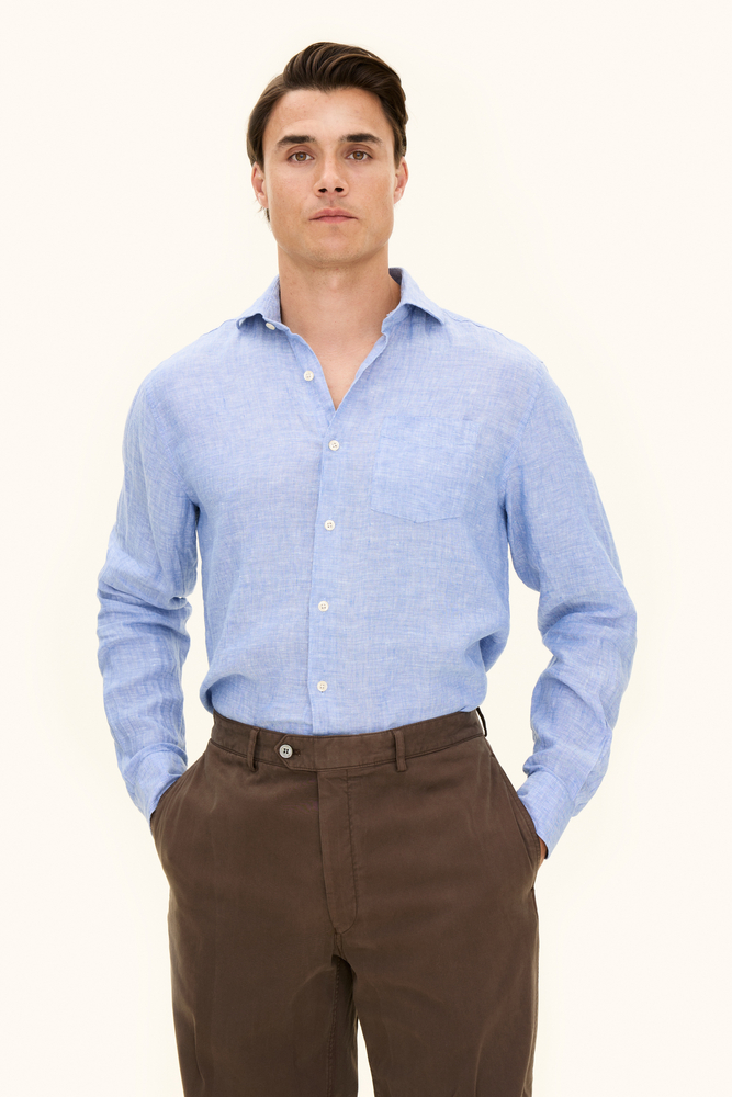 Regular Fit Wide Spread Linneskjorta