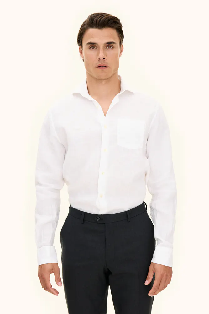Regular Fit Wide Spread Linneskjorta