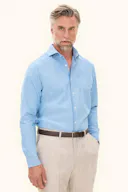 Regular Fit Wide Spread Collar Chambray Bomuld Skjorte