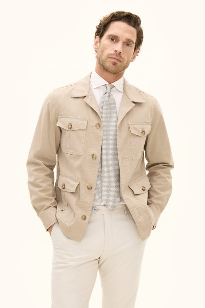 Regular Fit Safari Overshirt Bomullsstretch