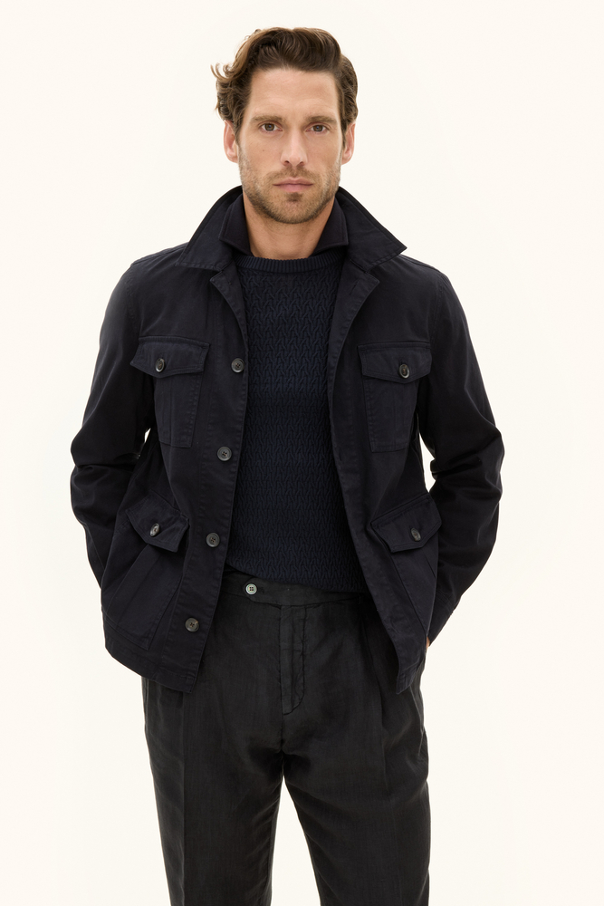 Regular Fit Safari Overshirt Bomullsstretch