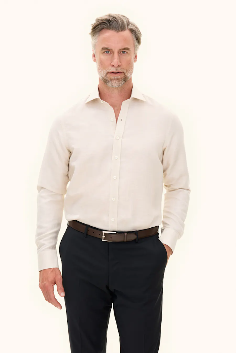 Slim Fit Cut Away Linskjorte