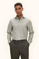 Slim Fit Cut Away Hør Skjorte