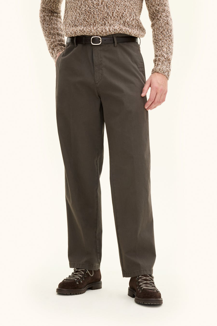 Wide Fit Bomullsbukser Høy Midje