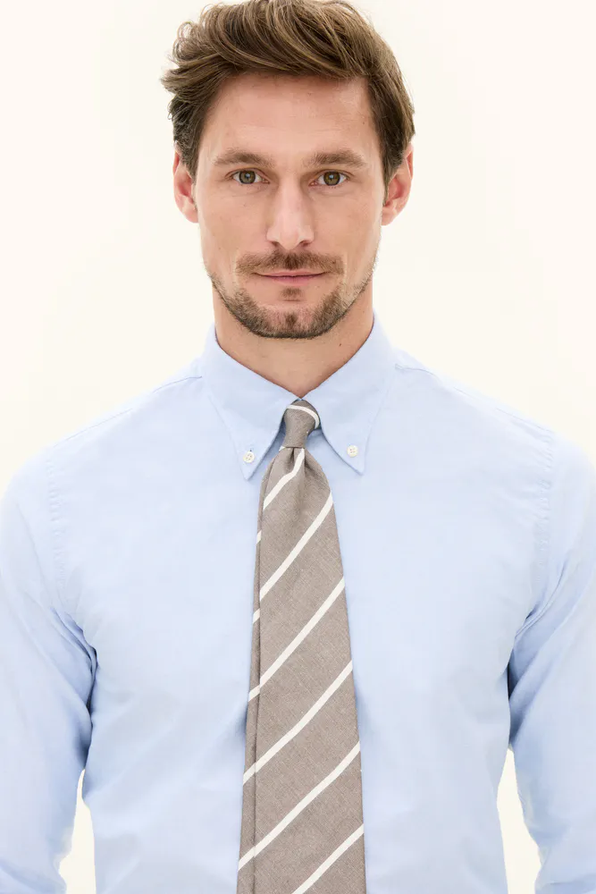 Linen Silk Stripe Tie