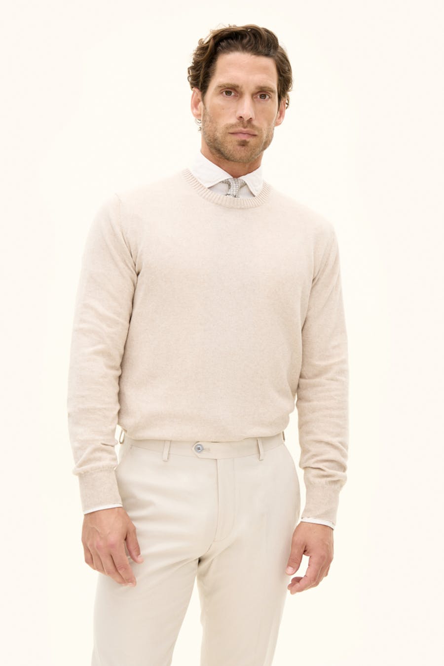 Regular Fit Rundhalset Genser Bomull-Kasjmir