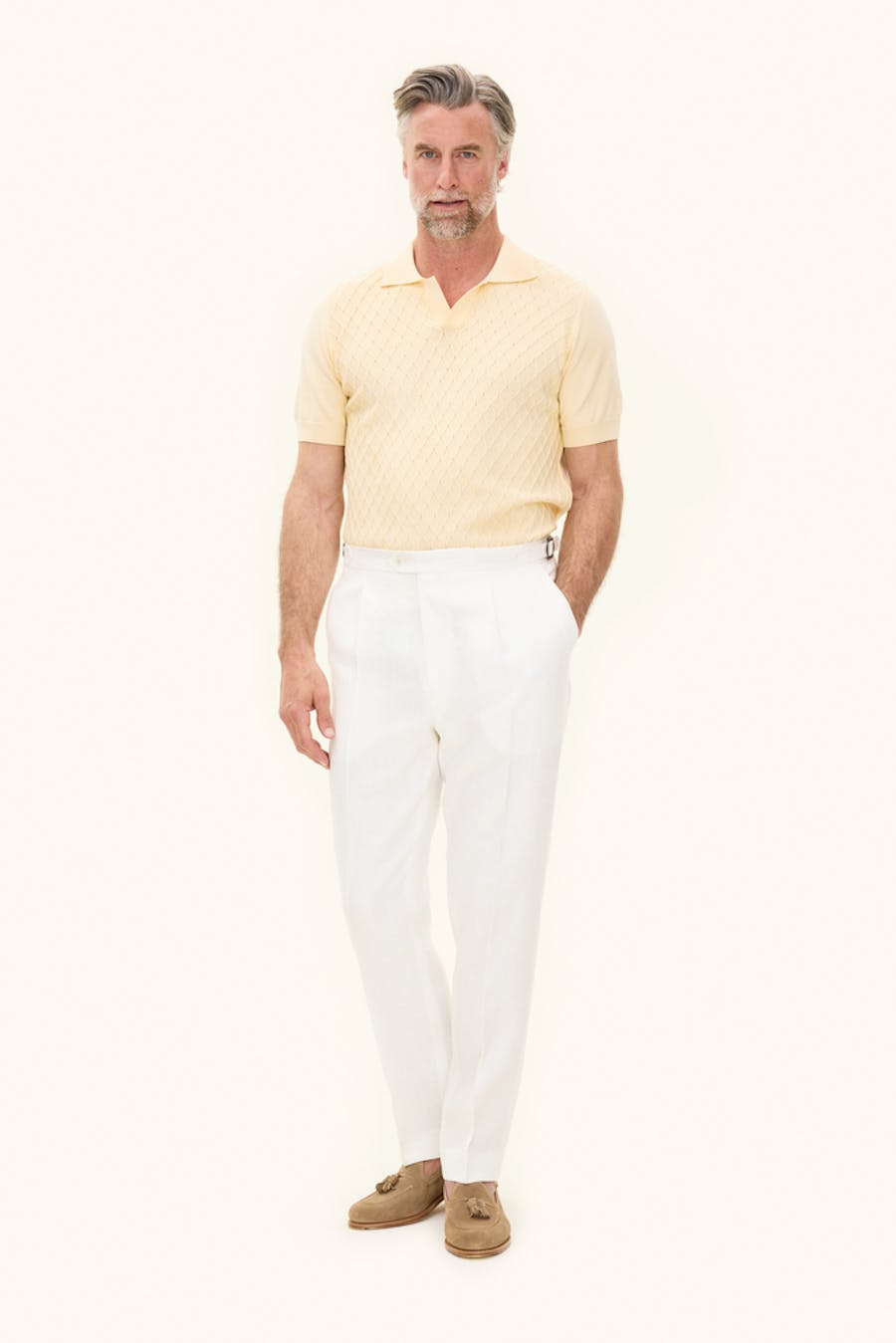 Regular Fit High Waist Shiny Twill Trousers