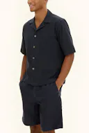 Regular Fit Bowling Collar Seersucker Shirt