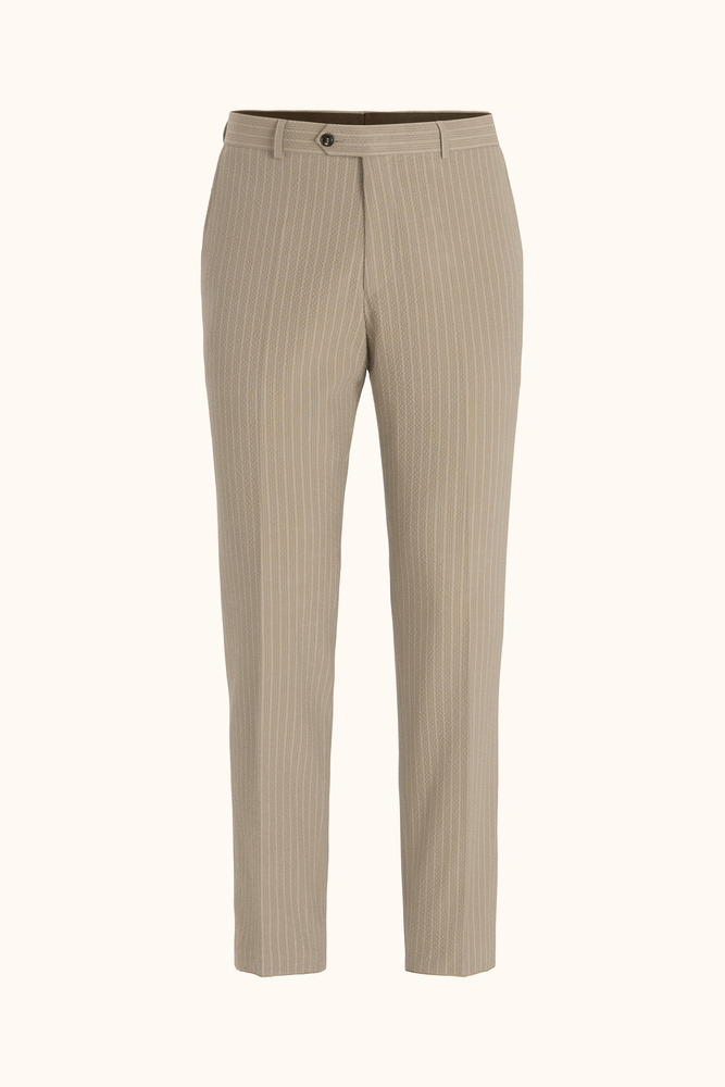 Regular Fit Seersucker Stripe Trousers