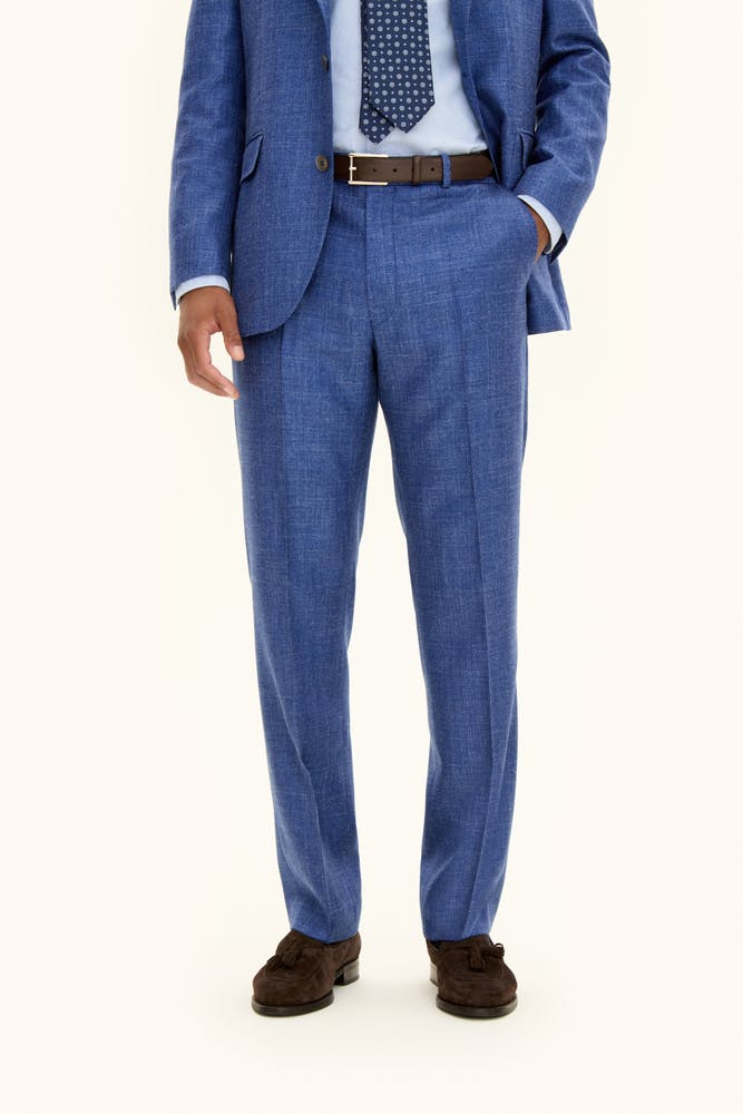 Regular Fit High Waist Linen Blend Trousers